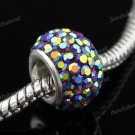 DEEP PURPLE AB SWAROVSKI CRYSTAL SILVER BIG HOLE BEAD