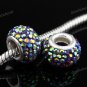 DEEP PURPLE AB SWAROVSKI CRYSTAL SILVER BIG HOLE BEAD