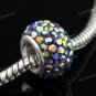 DEEP PURPLE AB SWAROVSKI CRYSTAL SILVER BIG HOLE BEAD