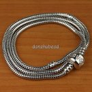 2X BRASS 18KGP EUROPEAN NECKLACE 17" FOR CHARM BEADS