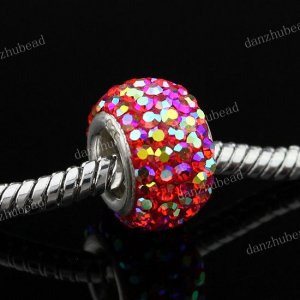 NACARAT AB SWAROVSKI CRYSTAL 925 SILVER BIG HOLE BEAD