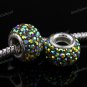 OLIVE AB SWAROVSKI CRYSTAL 925 SILVER BIG HOLE BEAD