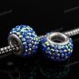 SAPPHIRE AB SWAROVSKI CRYSTAL 925 SILVER BIG HOLE BEAD