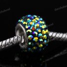 BLACK AB SWAROVSKI CRYSTAL 925 SILVER BIG HOLE BEAD