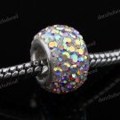 COLORFUL SWAROVSKI CRYSTAL 925 SILVER EUROPEAN BEAD