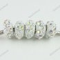5X CLEAR AB CRYSTAL RESIN EUROPEAN CHARM BEADS FINDINGS FIT BRACELET