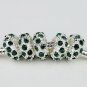 50X WHOLESALE LOTS DEEP GREEN CRYSTAL SILVER EUROPEAN CHARM BEADS FIINDINGS