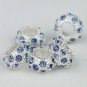 50X WHOLESALE LOTS LIGHT BLUE CRYSTAL SILVER EUROPEAN CHARM BEADS FIINDINGS