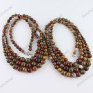 23" NATRUAL PICASSO JASPER GEMSTONE BALL BEAD FASHION NECKLACE