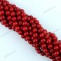 7-8MM FIRE RED SEA CORAL ROUND BALL LOOSE BEADS FINDINGS 1 STRAND