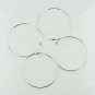 100 PAIRS SILVER HOOK CIRCLE FASHION HOOP CHARM EARRINGS FINDINGS 60MM WHOLESALE