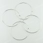 100 PAIRS SILVER HOOK CIRCLE FASHION HOOP CHARM EARRINGS FINDINGS 75MM WHOLESALE