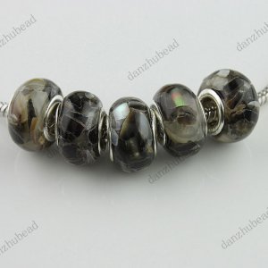 50X BLACK SHELL RESIN CHARM EUROPEAN BEADS JEWELRY FINDINGS WHOLESALE LOTS