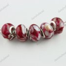 50X RED SHELL RESIN CHARM EUROPEAN BEADS JEWELRY FINDINGS WHOLESALE LOTS