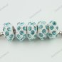 50X OCEAN BLUE CRYSTAL RESIN EUROPEAN CHARM BEADS FINDINGS FIT BRACELET