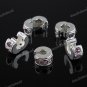 100X LIGHT PURPLE CRYSTAL EUROPEAN STOPPER CLIP CHARM BEADS FINDINGS WHOLESALE