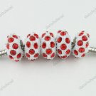 50X RED CRYSTAL RESIN EUROPEAN CHARM BEADS FINDINGS WHOLESALE LOT