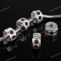100X COFFEE CRYSTAL EUROPEAN SILVER STOPPER CLIP CHARM BEADS FINDINGS WHOLESALE