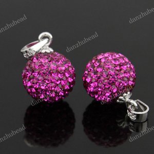 MAGENTA SWAROVSKI CRYSTAL AUTHENTIC 925 SILVER PENDANT