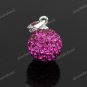MAGENTA SWAROVSKI CRYSTAL AUTHENTIC 925 SILVER PENDANT