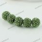 50X LIGHT GREEN CRYSTAL DISCO BALL SPACER LOOSE BEADS FINDINGS WHOLESALE 10MM