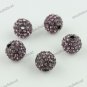 50PCS LIGHT PURPLE CRYSTAL DISCO BALL SPACER LOOSE BEADS FINDINGS WHOLESALE 10MM