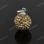 LIGHT GOLDEN SWAROVSKI CRYSTAL AUTHENTIC SILVER PENDANT