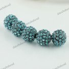 50X LAKE BLUE CRYSTAL DISCO BALL SPACER LOOSE BEADS FINDINGS WHOLESALE 10MM
