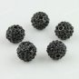 20X BLACK CRYSTAL DISCO BALL SPACER LOOSE BEADS JEWELRY FINDINGS 10MM