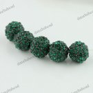 50X DEEP GREEN CRYSTAL DISCO BALL SPACER LOOSE BEADS FINDINGS WHOLESALE 10MM