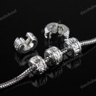 100PCS SILVER "S" EUROPEAN STOPPER CLIP/LOCKS CHARM BEADS FINDING WHOLESALE