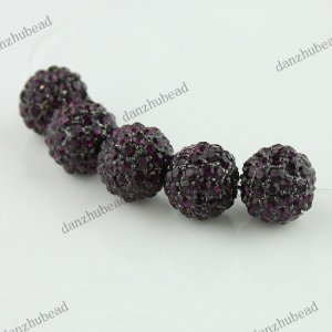 50X DEEP PURPLE CRYSTAL DISCO BALL SPACER LOOSE BEADS FINDINGS WHOLESALE 10MM