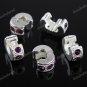 100X DEEP PURPLE CRYSTAL SILVER EUROPEAN STOPPER CHARM BEADS FINDING WHOLESALE