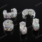 100X COLORFUL CRYSTAL SILVER STOPPER CLIP CHARM BEADS FINDINGS WHOLESALE LOT