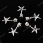 50X SILVER BIG HOLE EUROPEAN CHARM BEADS STARFISH PENDANTS WHOLESALE FINDINGS