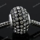 50X CLEAR CRYSTAL BIG HOLE RESIN EUROPEAN BLACK CHARM BEAD FINDINGS WHOLESALE