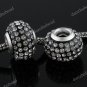 50X CLEAR CRYSTAL BIG HOLE RESIN EUROPEAN BLACK CHARM BEAD FINDINGS WHOLESALE