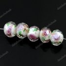 20X WHITE LAMPWORK GLASS FACETED SPACER LOOSE BEADS FINDINGS WHOLESALE  7X11MM