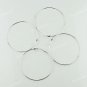 2 PAIRS SILVER HOOK CIRCLE FASHION HOOP CHARM EARRINGS FINDINGS 60MM