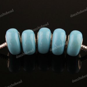 50X WHOLESALE OCEAN BLUE POLYMER CLAY EUROPEAN CHARM BEADS FINDINGS WHOLESALE