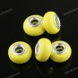 50X LIGHT YELLOW POLYMER CLAY EUROPEAN BIG HOLE CHARM BEADS FINDINGS  WHOLESALE