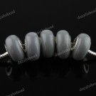 50X WHOLESALE GREY POLYMER CLAY EUROPEAN BIG HOLE CHARM BEADS JEWELRY FINDINGS