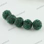 5X DEEP GREEN CRYSTAL DISCO BALL SPACER LOOSE BEADS JEWELRY FINDINGS 10MM