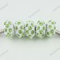 5X LIGHT GREEN CRYSTAL RESIN EUROPEAN CHARM BEADS FINDINGS FIT BRACELET