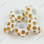 5X GOLDEN CRYSTAL RESIN EUROPEAN CHARM BEADS FINDINGS FIT BRACELET