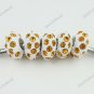 5X GOLDEN CRYSTAL RESIN EUROPEAN CHARM BEADS FINDINGS FIT BRACELET