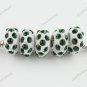 5X DEEP GREEN CRYSTAL RESIN EUROPEAN CHARM BEADS FINDINGS FIT BRACELET