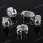 50X DARK GREEN CRYSTAL EUROPEAN SILVER STOPPER CLIP BEAD FINDINGS WHOLESALE