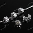 50PCS SILVER 9MM LOVE EUROPEAN STOPPER CLIP/LOCKS CHARM BEADS FINDING WHOLESALE