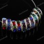 100X WHOLESALE MULTICOLOR CRYSTAL SILVER SPACER BEADS